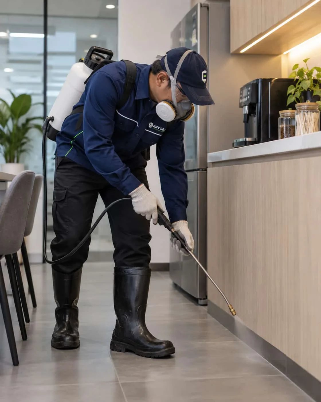 Aplikasi pest control pada area interior sesuai titik penanganan